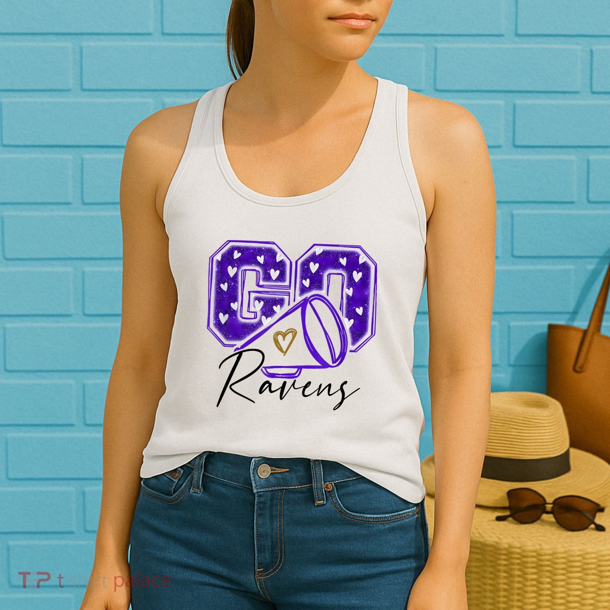 Go Cheer Ravens Sprots Fan Team Women's Tank Top