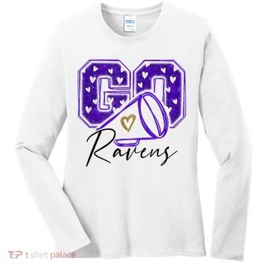 Go Cheer Ravens Sprots Fan Team Women's Long Sleeve Shirt