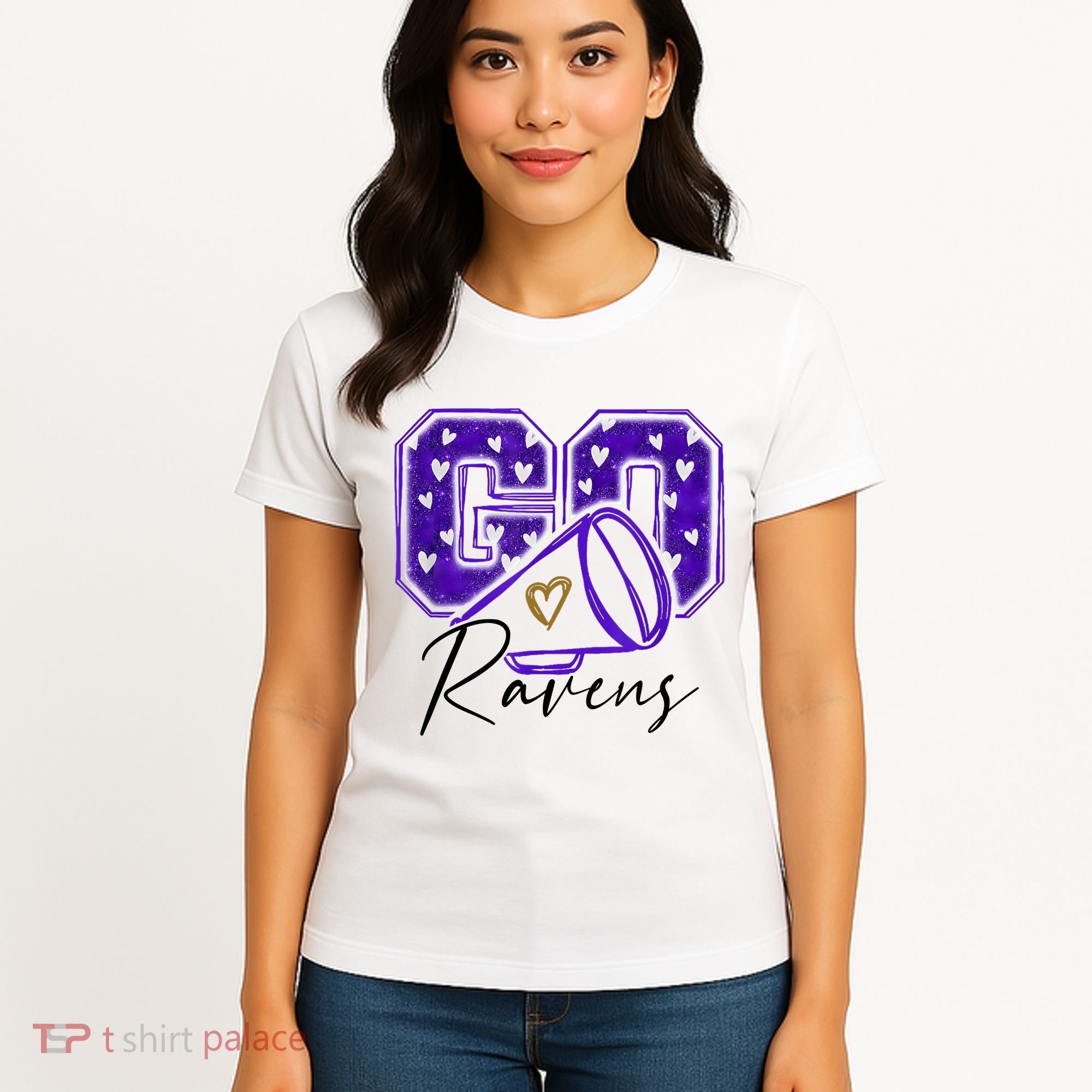 Go Cheer Ravens Sprots Fan Team Women's T-Shirt