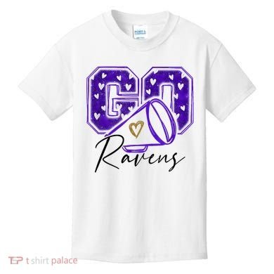 Go Cheer Ravens Sprots Fan Team Kids T-Shirt
