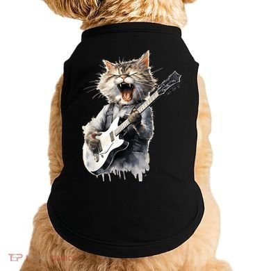 Guitar Cat Rock Cat Playing Guitar Doggie Tank
