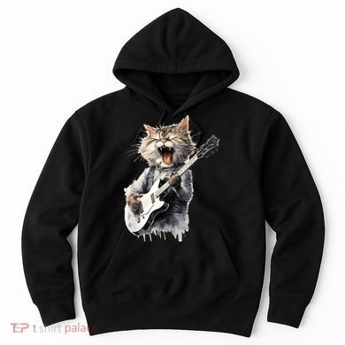 Guitar Cat Rock Cat Playing Guitar Hoodie