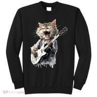 Guitar Cat Rock Cat Playing Guitar Sweatshirt thumb 0
