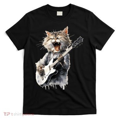 Guitar Cat Rock Cat Playing Guitar T-Shirt