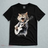 Guitar Cat Rock Cat Playing Guitar T-Shirt thumb 5
