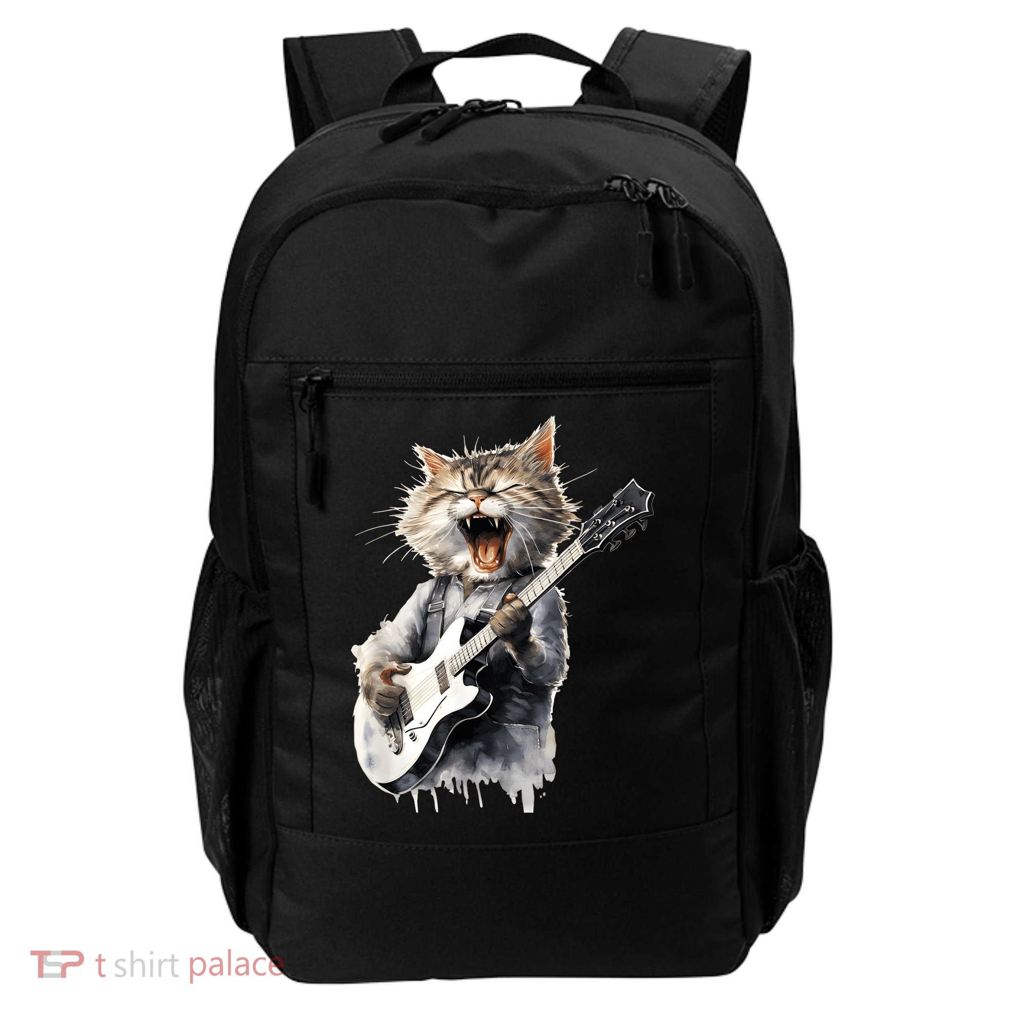 Guitar Cat Rock Cat Playing Guitar Backpack