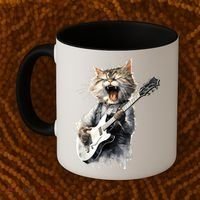 Guitar Cat Rock Cat Playing Guitar Coffee Mug thumb 2