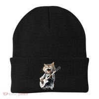 Guitar Cat Rock Cat Playing Guitar Beanie thumb 0
