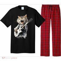 Guitar Cat Rock Cat Playing Guitar Pajama Set thumb 0