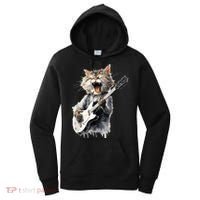 Guitar Cat Rock Cat Playing Guitar Women's Hoodie thumb 0