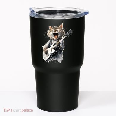 Guitar Cat Rock Cat Playing Guitar Tumbler