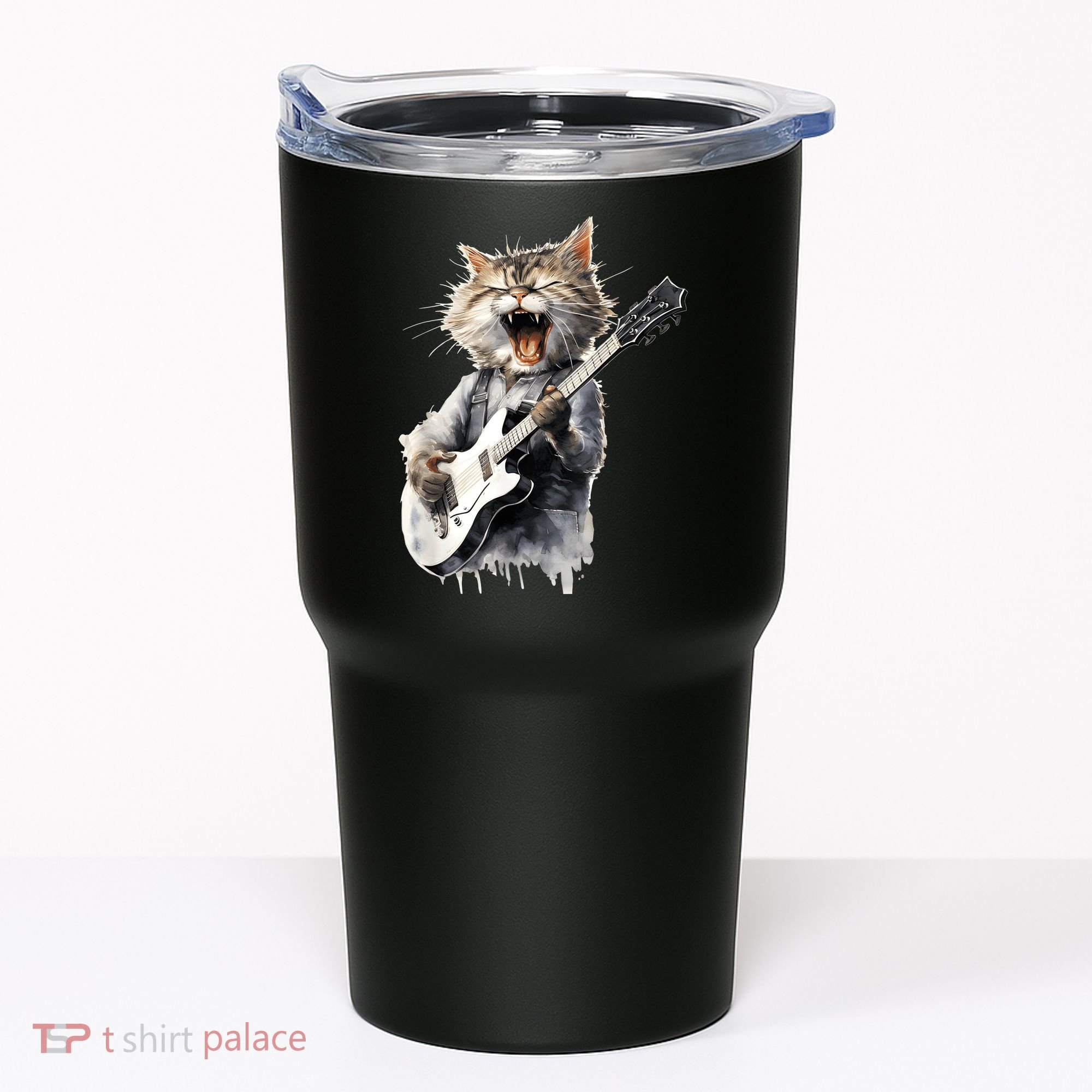 Guitar Cat Rock Cat Playing Guitar Tumbler