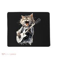 Guitar Cat Rock Cat Playing Guitar Mousepad thumb 0
