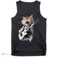 Guitar Cat Rock Cat Playing Guitar Tank Top thumb 0