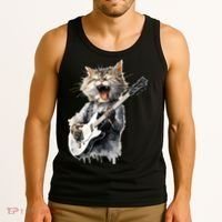 Guitar Cat Rock Cat Playing Guitar Tank Top thumb 3