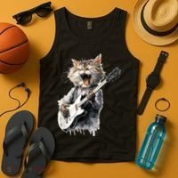 Guitar Cat Rock Cat Playing Guitar Tank Top thumb 4