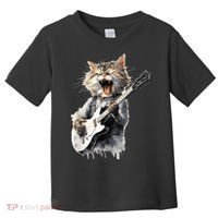 Guitar Cat Rock Cat Playing Guitar Toddler T-Shirt thumb 0