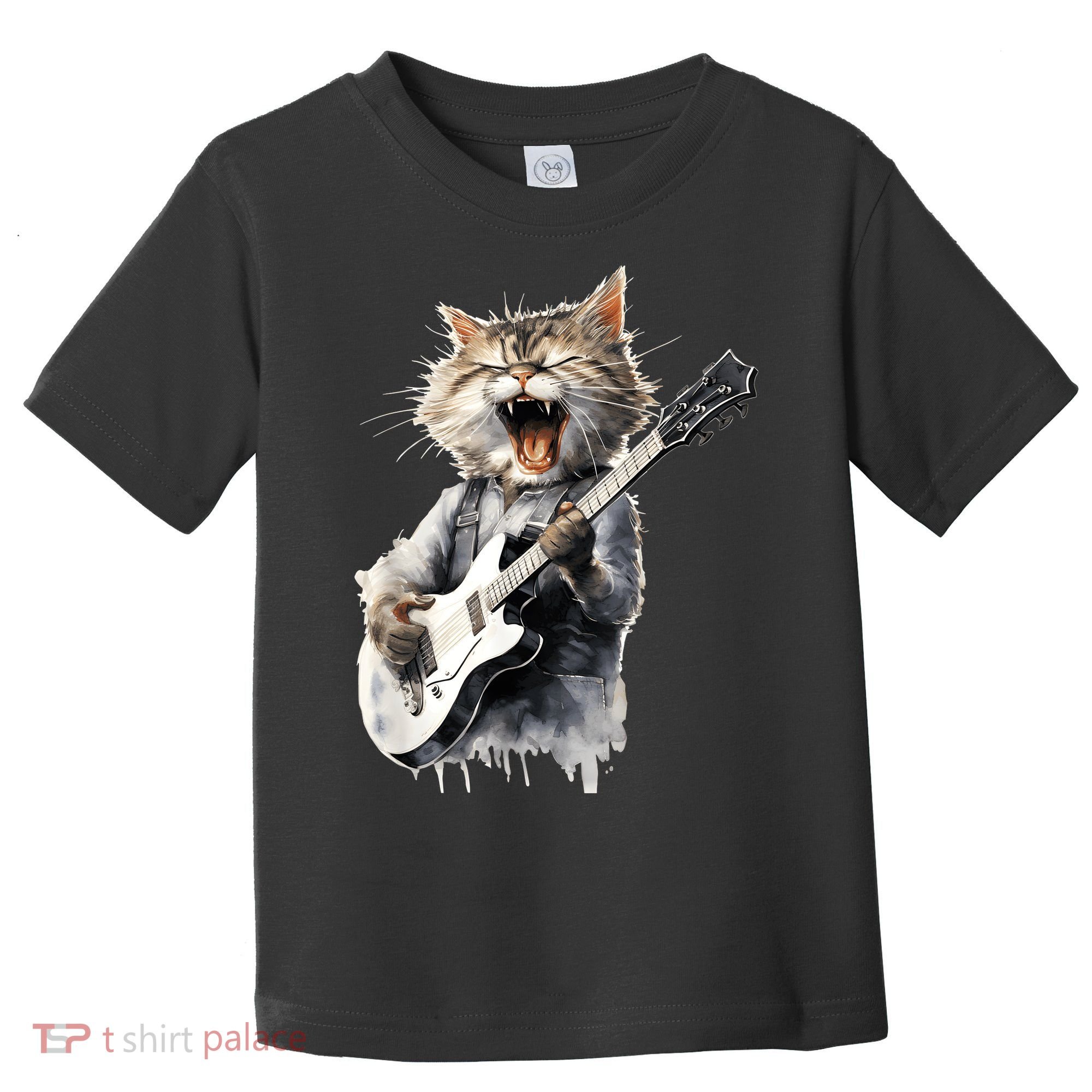 Guitar Cat Rock Cat Playing Guitar Toddler T-Shirt