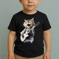 Guitar Cat Rock Cat Playing Guitar Toddler T-Shirt thumb 2
