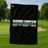 Grand Canyon Retro 80s Sunset Golf Towel thumb 1