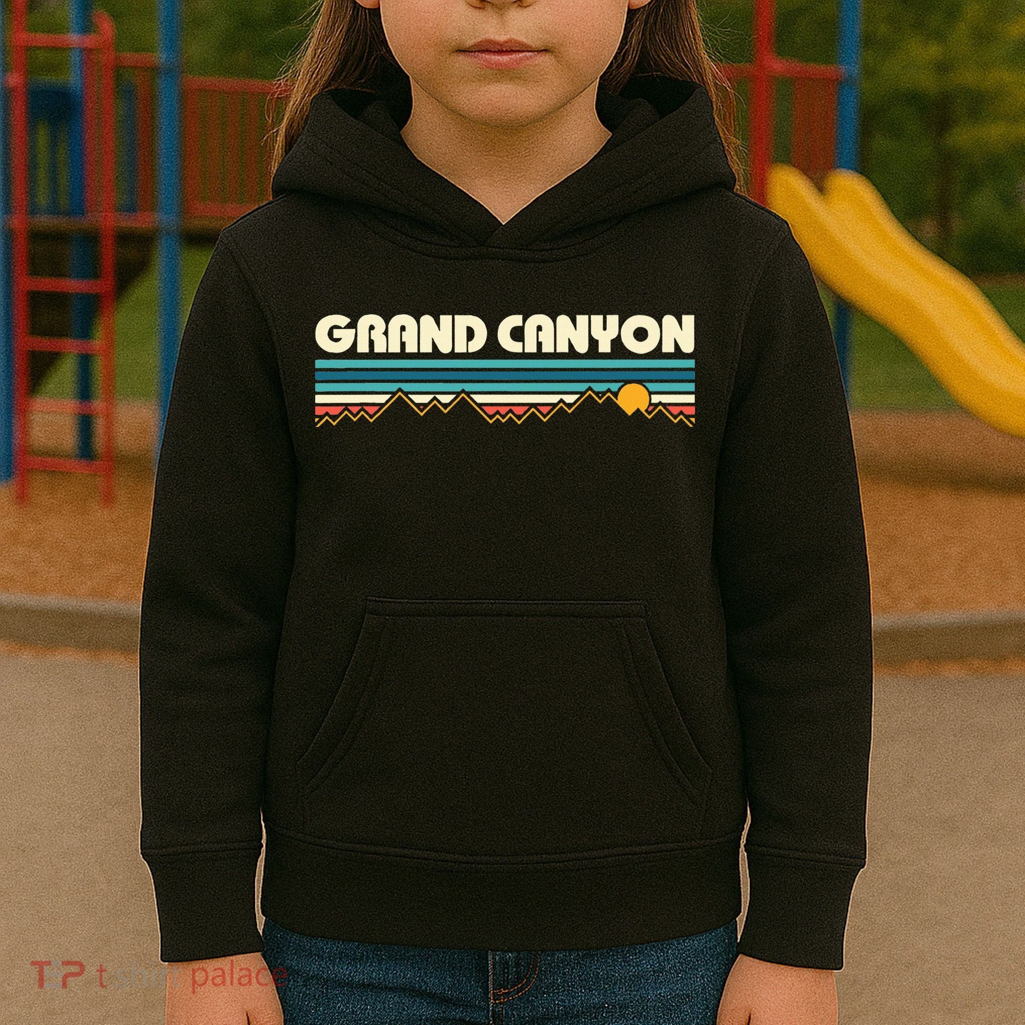 Grand Canyon Retro 80s Sunset Kids Hoodie