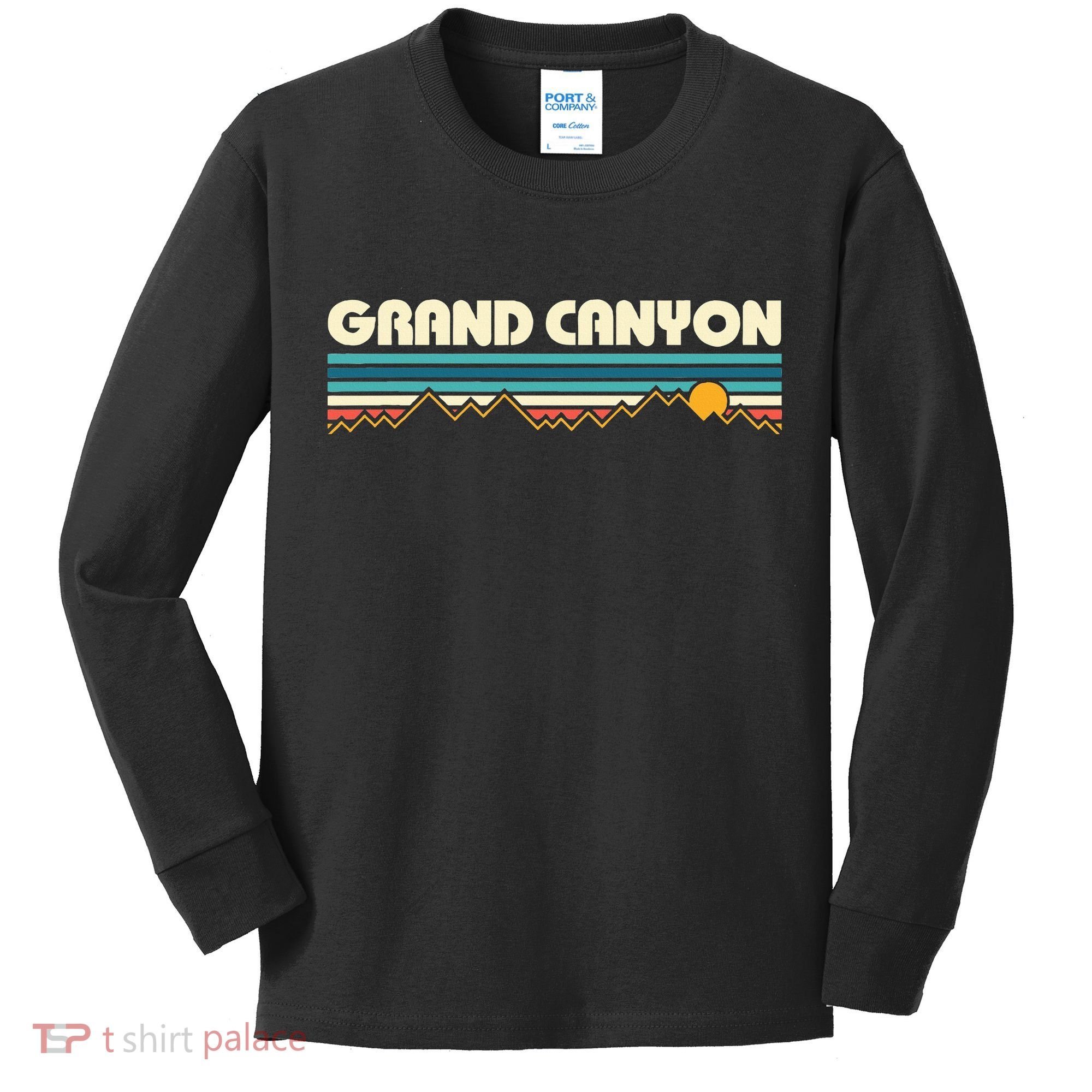 Grand Canyon Retro 80s Sunset Kids Long Sleeve Shirt