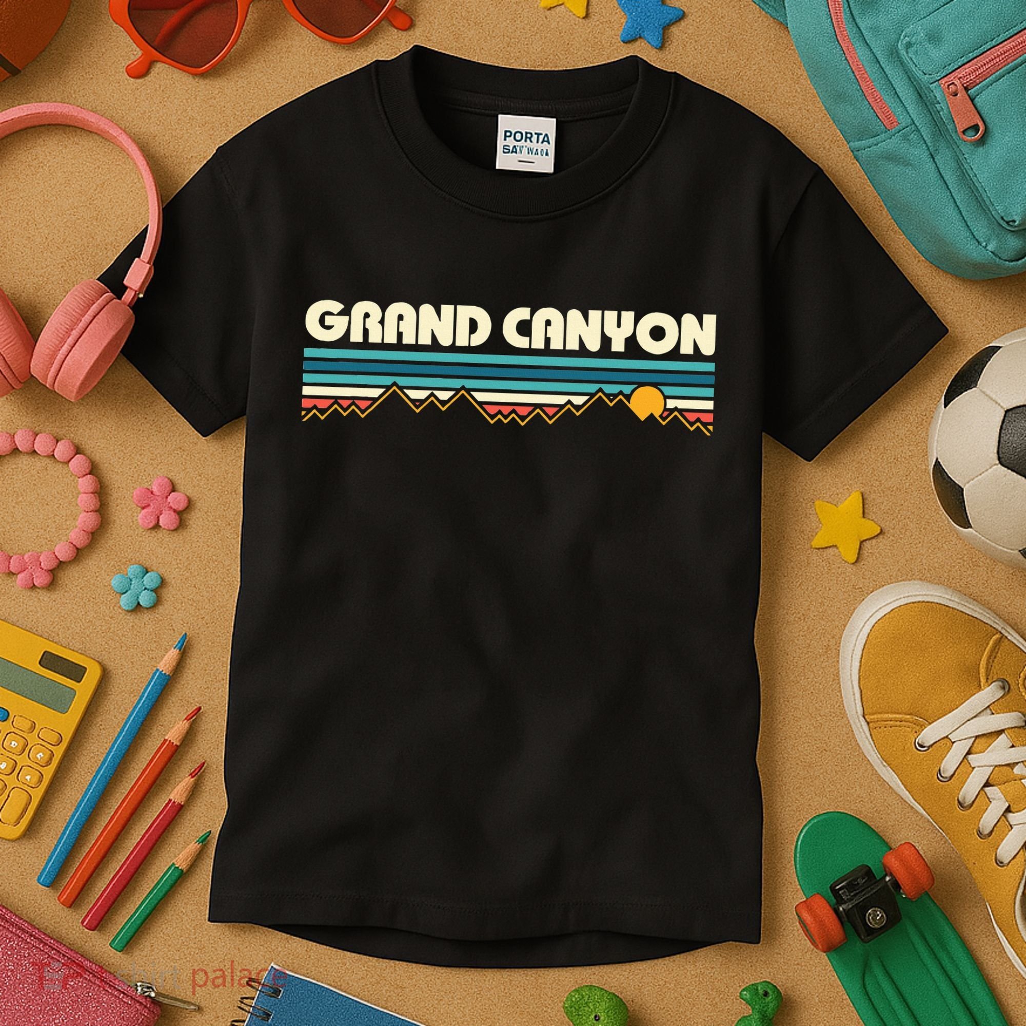 Grand Canyon Retro 80s Sunset Kids T-Shirt