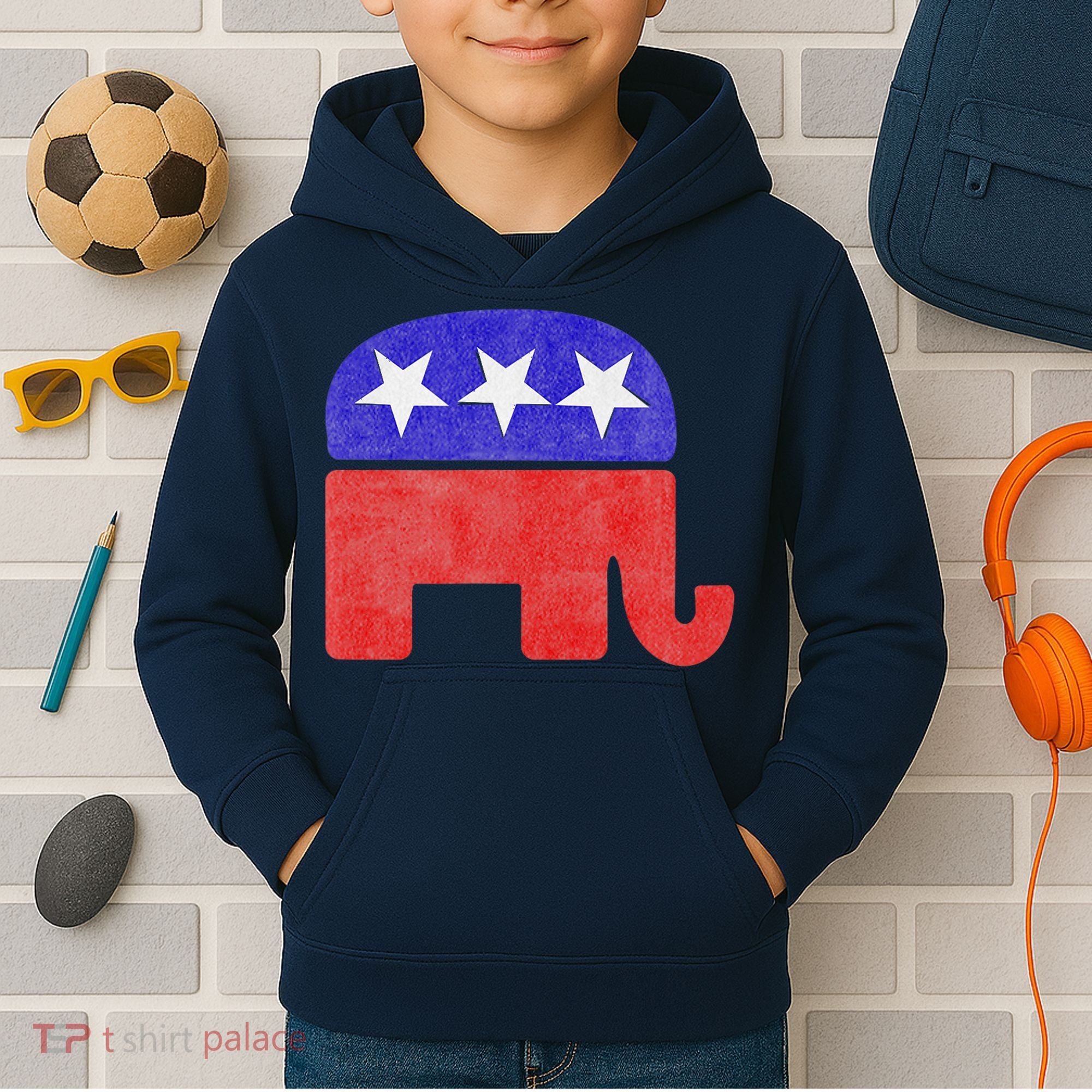 GOP Conservative Republican Elephant Presidential Election Kids Hoodie