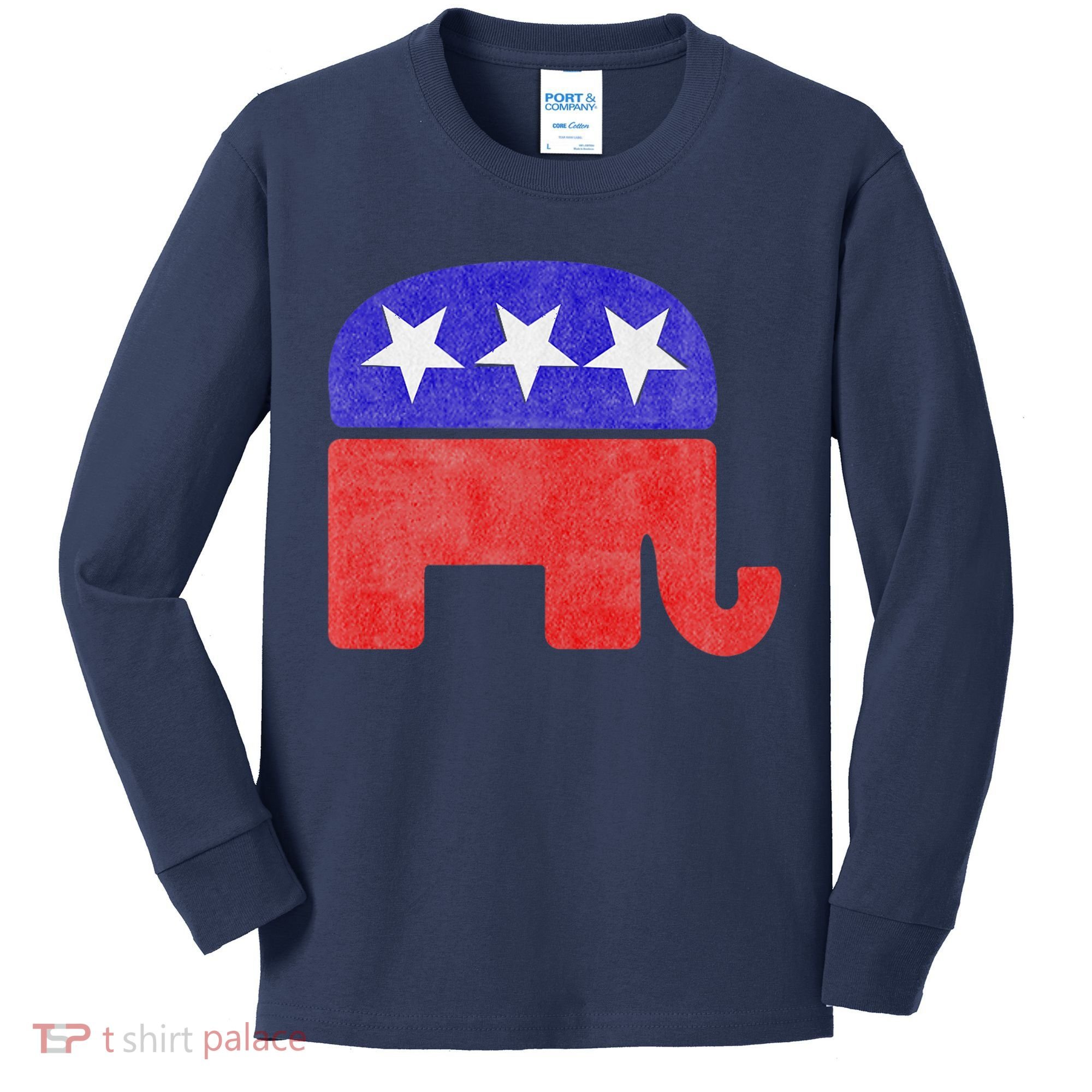 GOP Conservative Republican Elephant Presidential Election Kids Long Sleeve Shirt