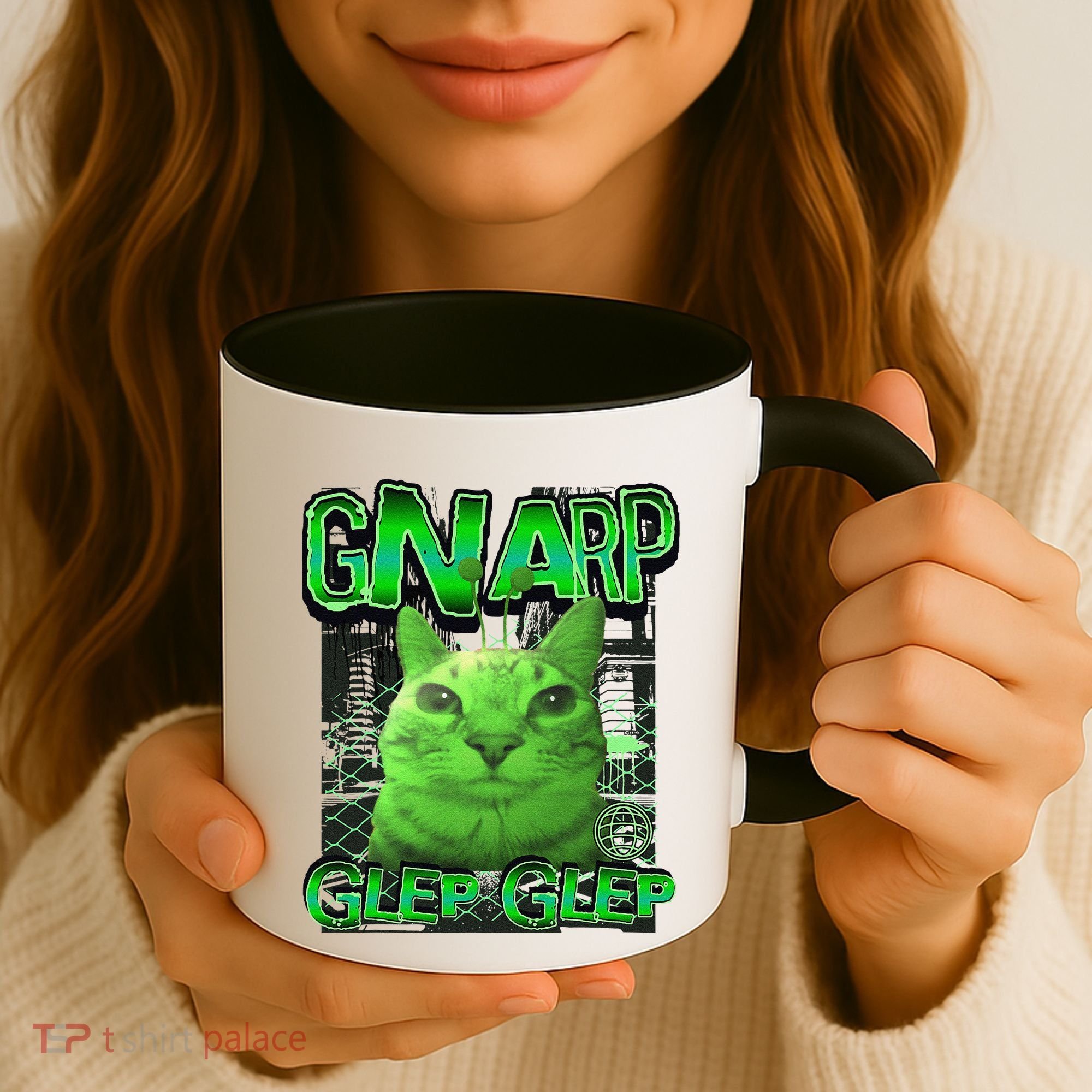 Gnarp Cat Silly Alien Cat Meme Brainrot Gen Z Meme Coffee Mug