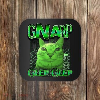Gnarp Cat Silly Alien Cat Meme Brainrot Gen Z Meme Coaster