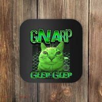 Gnarp Cat Silly Alien Cat Meme Brainrot Gen Z Meme Coaster thumb 0