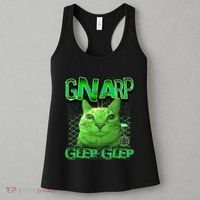 Gnarp Cat Silly Alien Cat Meme Brainrot Gen Z Meme Women's Tank Top thumb 3