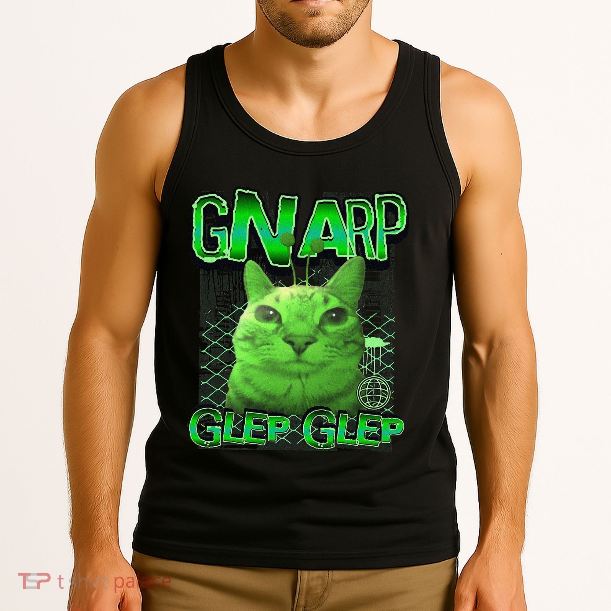Gnarp Cat Silly Alien Cat Meme Brainrot Gen Z Meme Tank Top