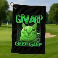 Gnarp Cat Silly Alien Cat Meme Brainrot Gen Z Meme Golf Towel thumb 1