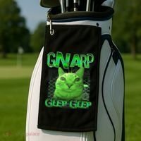 Gnarp Cat Silly Alien Cat Meme Brainrot Gen Z Meme Golf Towel thumb 2