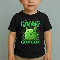 Gnarp Cat Silly Alien Cat Meme Brainrot Gen Z Meme Toddler T-Shirt thumb 2
