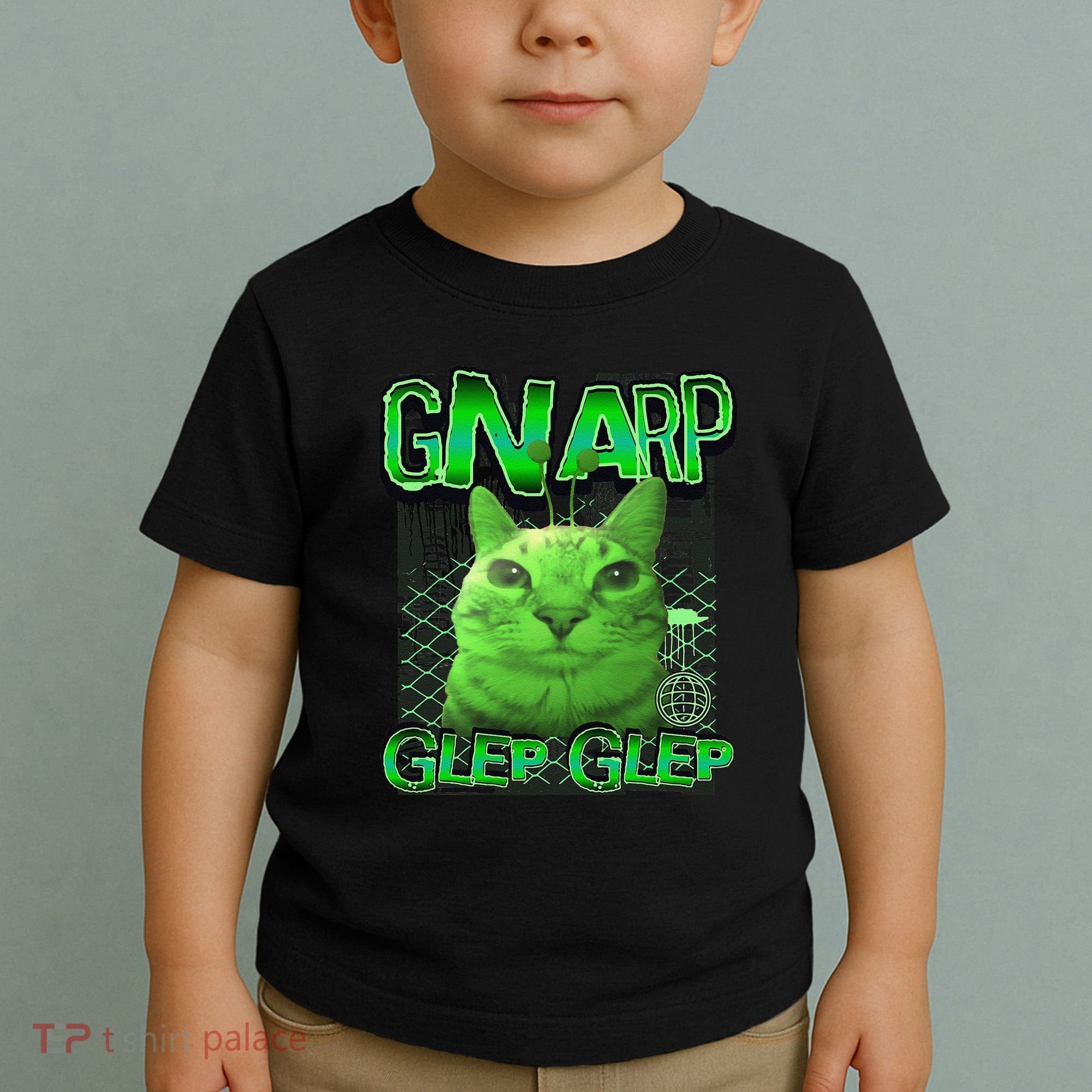 Gnarp Cat Silly Alien Cat Meme Brainrot Gen Z Meme Toddler T-Shirt