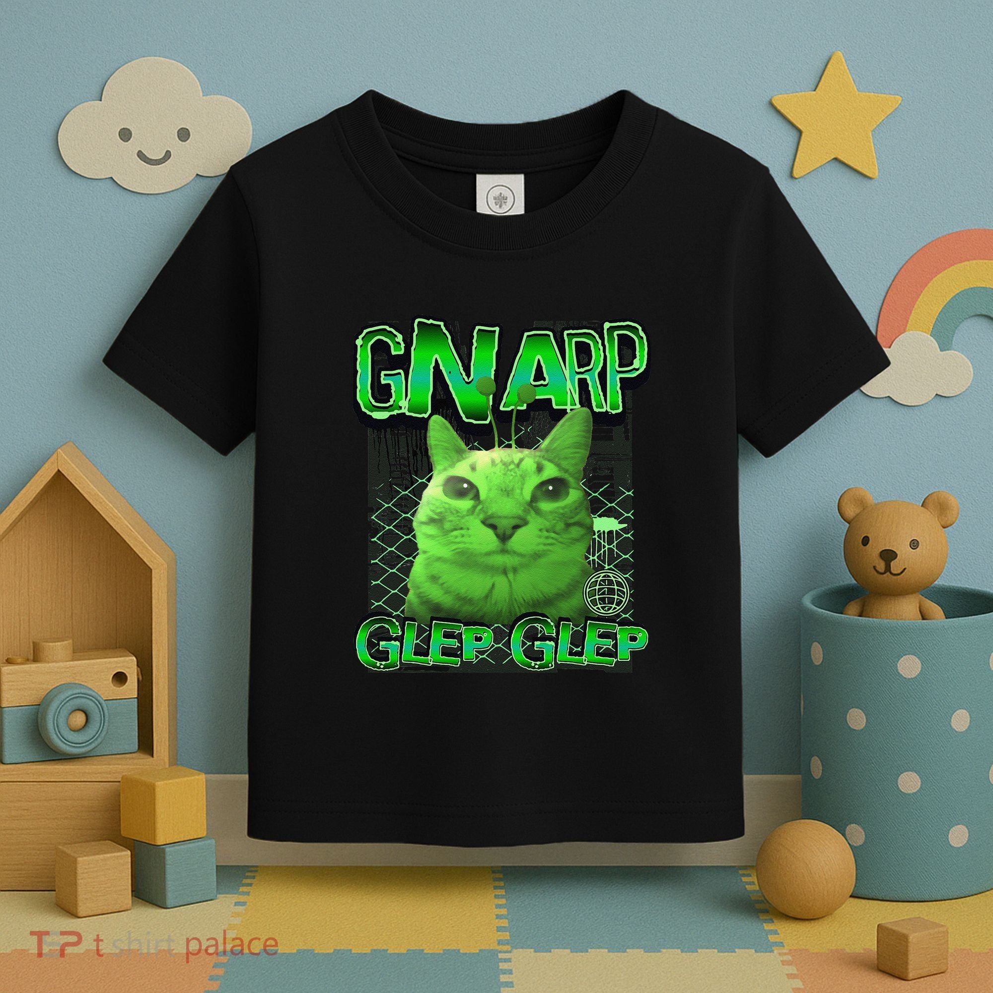 Gnarp Cat Silly Alien Cat Meme Brainrot Gen Z Meme Toddler T-Shirt