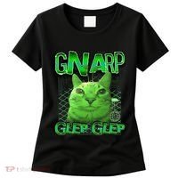 Gnarp Cat Silly Alien Cat Meme Brainrot Gen Z Meme Women's T-Shirt thumb 0