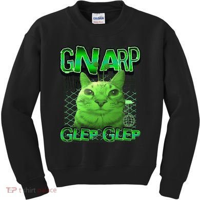Gnarp Cat Silly Alien Cat Meme Brainrot Gen Z Meme Kids Sweatshirt
