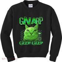 Gnarp Cat Silly Alien Cat Meme Brainrot Gen Z Meme Kids Sweatshirt thumb 0