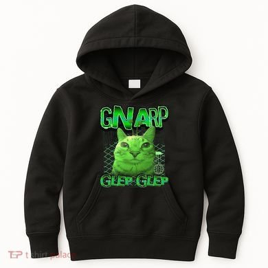 Gnarp Cat Silly Alien Cat Meme Brainrot Gen Z Meme Kids Hoodie