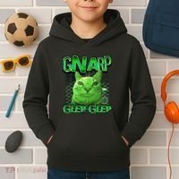 Gnarp Cat Silly Alien Cat Meme Brainrot Gen Z Meme Kids Hoodie thumb 2