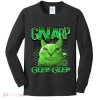 Gnarp Cat Silly Alien Cat Meme Brainrot Gen Z Meme Kids Long Sleeve Shirt thumb 0