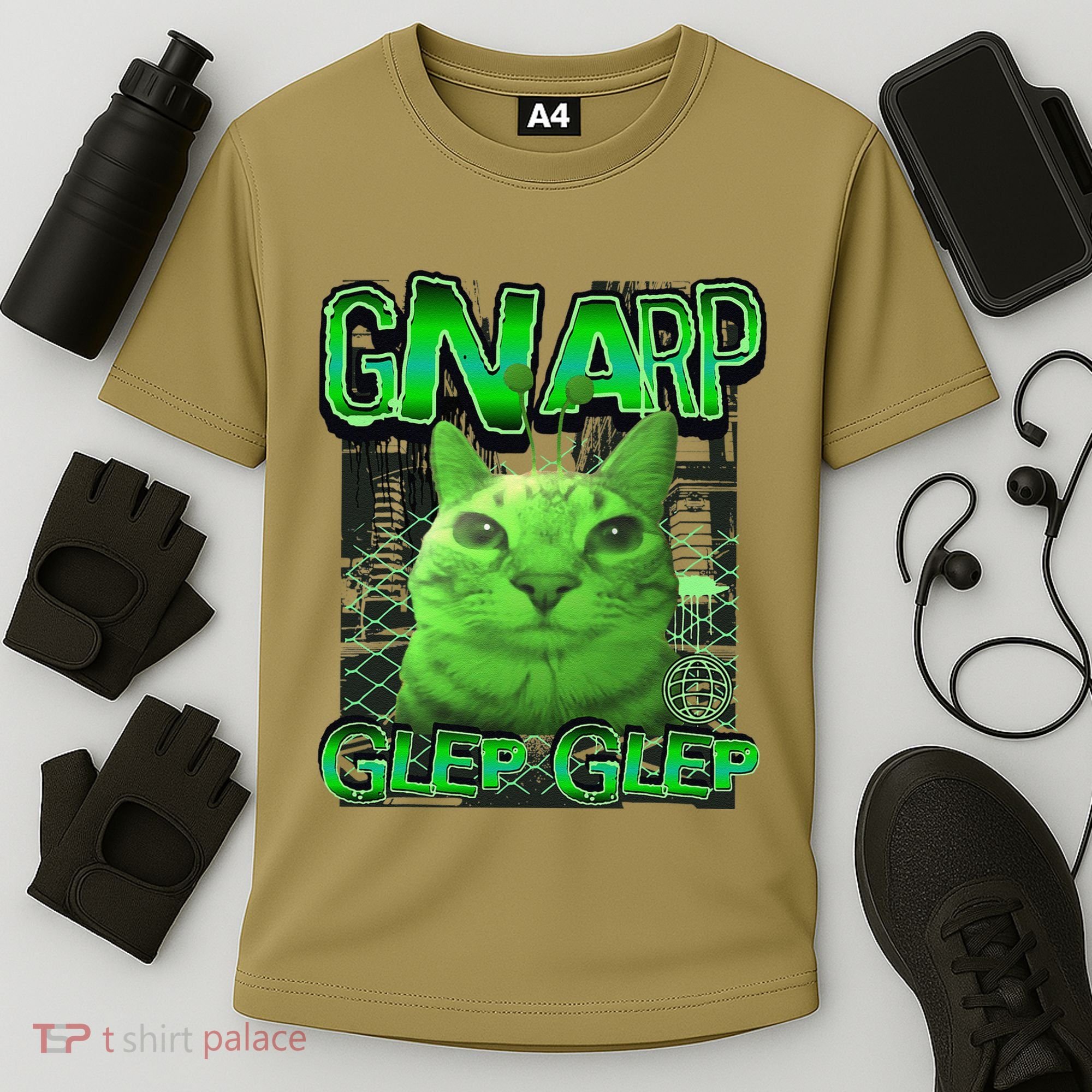 Gnarp Cat Silly Alien Cat Meme Brainrot Gen Z Meme Cooling Performance Crew T-Shirt