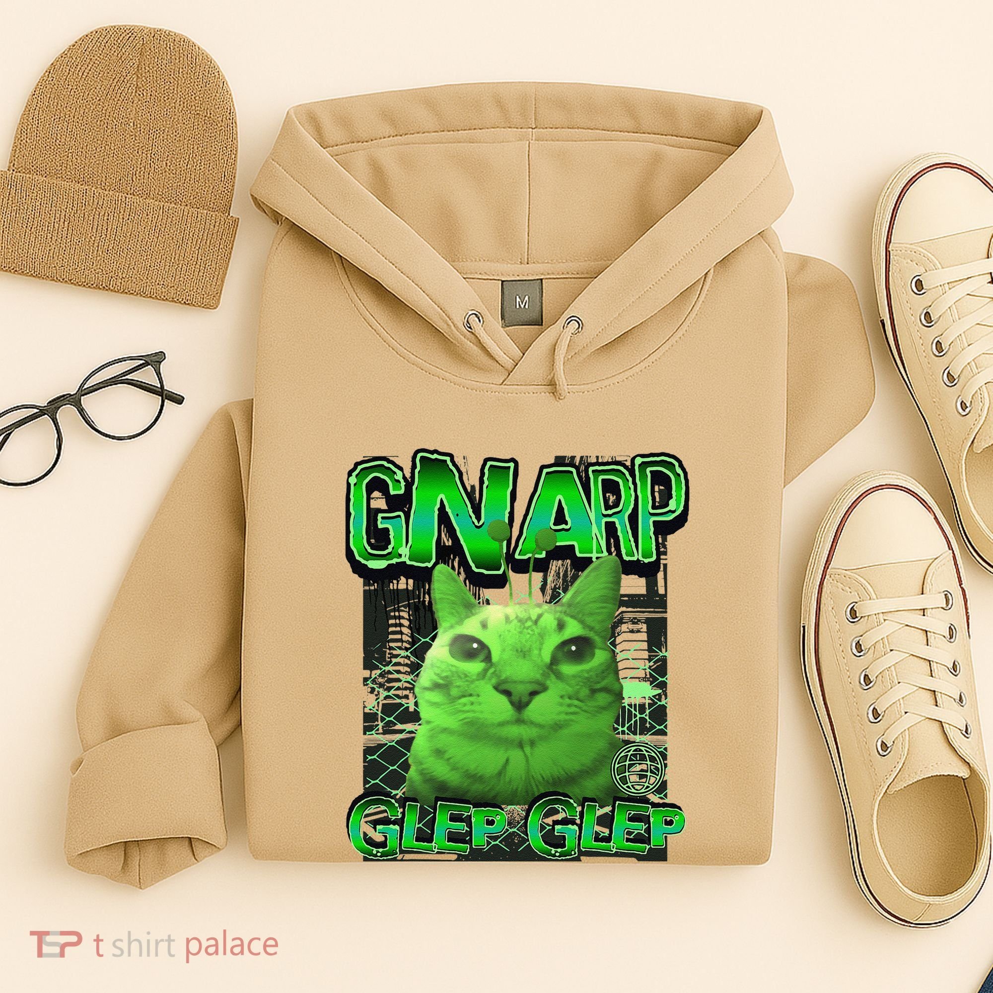 Gnarp Cat Silly Alien Cat Meme Brainrot Gen Z Meme Hoodie