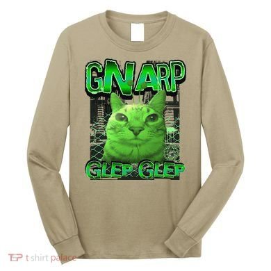 Gnarp Cat Silly Alien Cat Meme Brainrot Gen Z Meme Long Sleeve Shirt