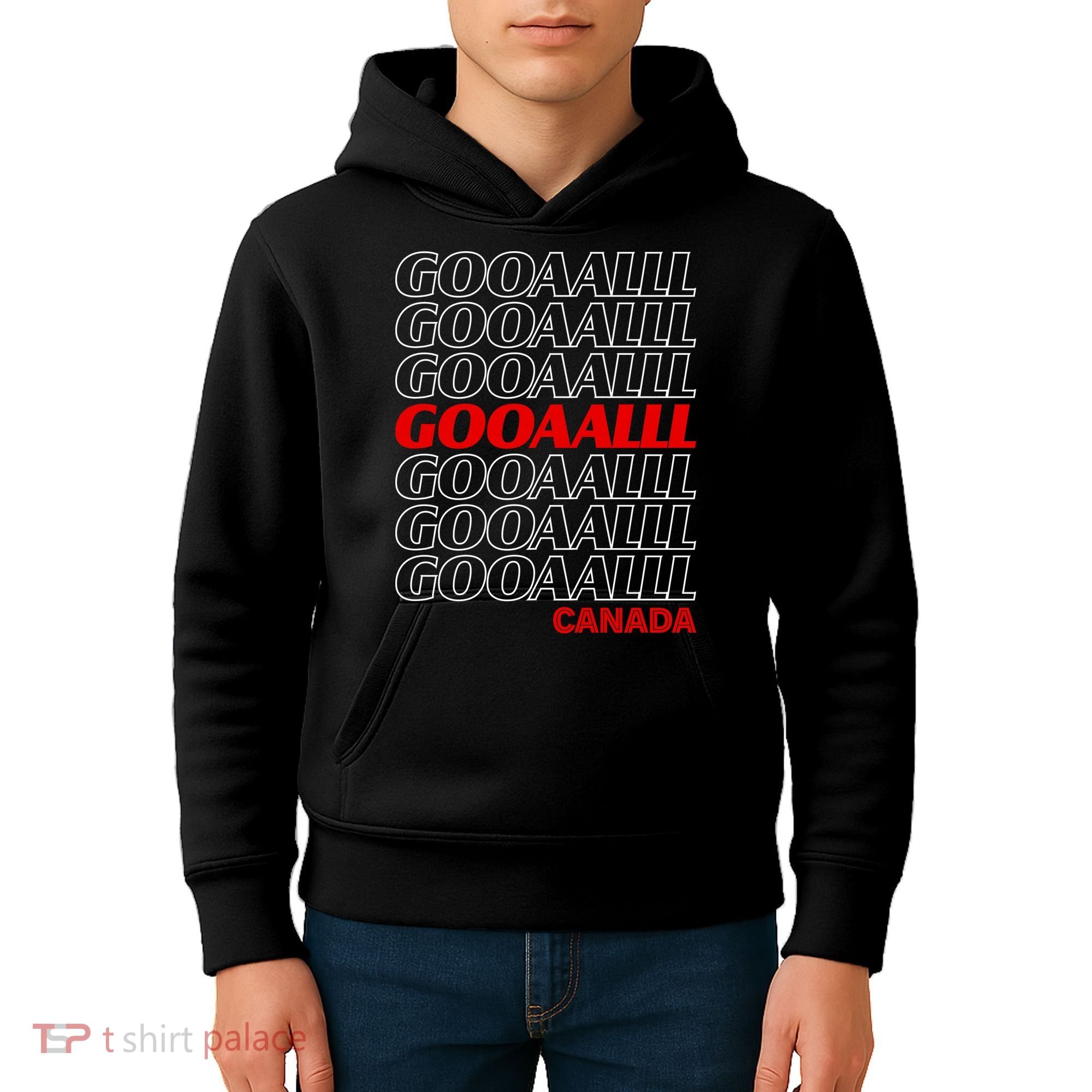 GOOOOALLL Canada Soccer Fan Apparel for Game Day Kids Hoodie