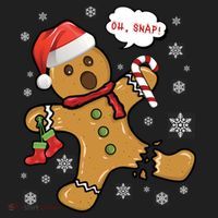 Gingerbread Cookie Santa Hat Oh Snap Funny Christmas Gift Women's Sweatshirt thumb 2
